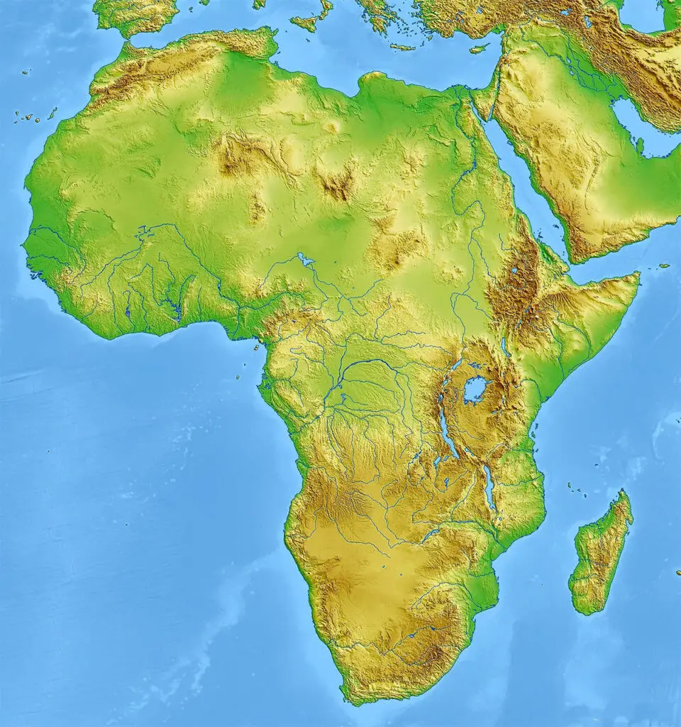 Mapa Interactivo Físico África