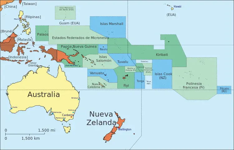 Mapa Interactivo Político Oceanía